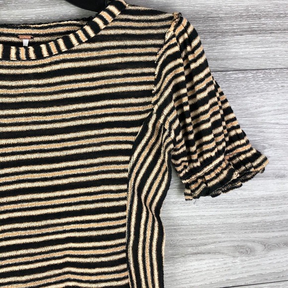 Free People Womens Take One for The Team Striped Short T-Shirt Size Smal… - Picture 4 of 8